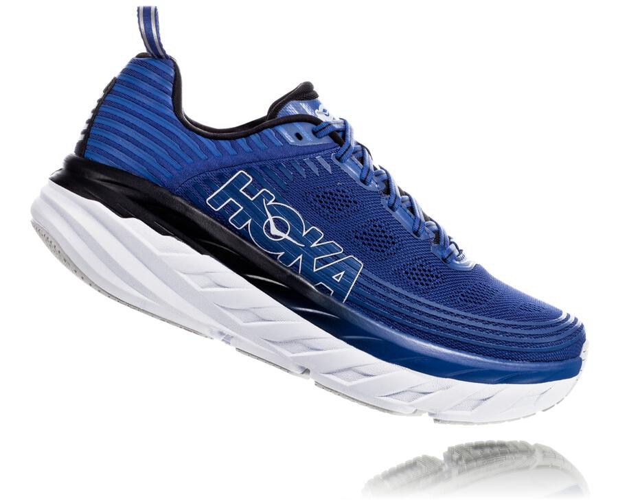 Chaussure Running Hoka One One Bondi 6 Homme - Bleu/Blanche - DYU-652730